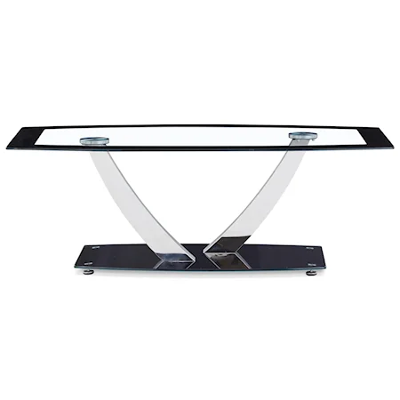 Contemporary Metal and Glass Coffee Table